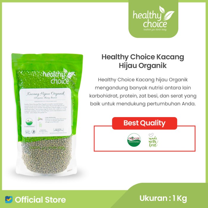 

New Arrival Healthy Choice Kacang Hijau Organik 1 kg