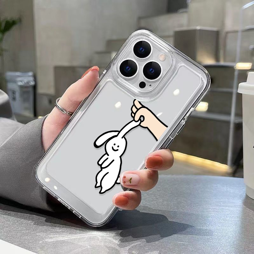 Kartun Kelinci Case Untuk Oppo Realme C21 C21Y C11 C2 C20 C25Y C11 C15 C30 C31 C35 C55 10 Pro 9i 9Pro Q5i V23 V11 Reno8 7 6 6Pro 5G 4SE Find X5 X5Pro Akrilik Ruang TPU Penutup Belakang