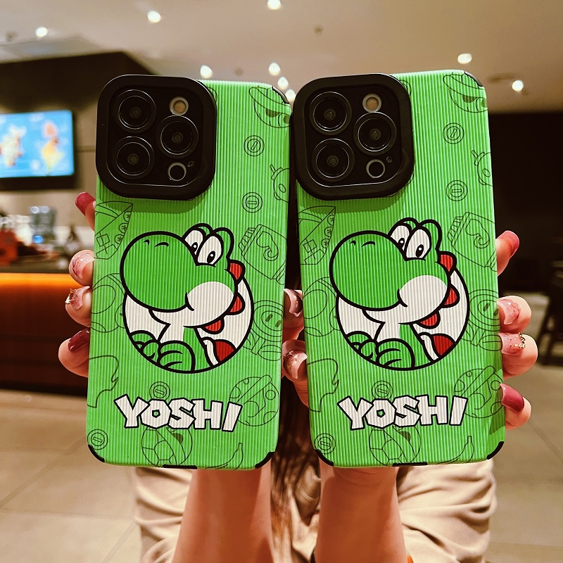 IPHONE Soft case Pelindung Kulit Tekstur Vertikal Kartun Dinosaurus Untuk Iphone14 13 12 11 Pro Max X XR XS Max7 8 Plus