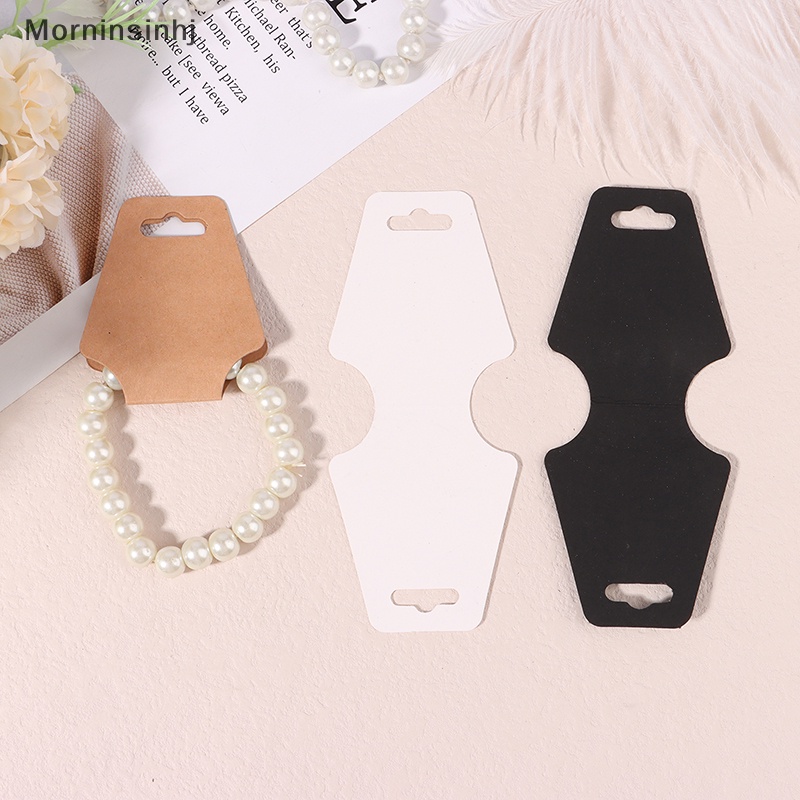 Mornin 50Pcs Tempat Kalung Papan Kertas Pajangan Kartu Perhiasan Stand Label Paperboard id