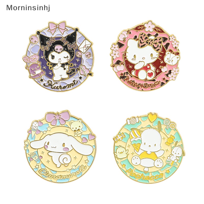 Mornin Pin Lucu Sanrio Hello Kitty Kuromi Lencana Anime Populer Bros Siswa Kartun Enamel Kerah Pin Untuk Aksesoris Ransel id