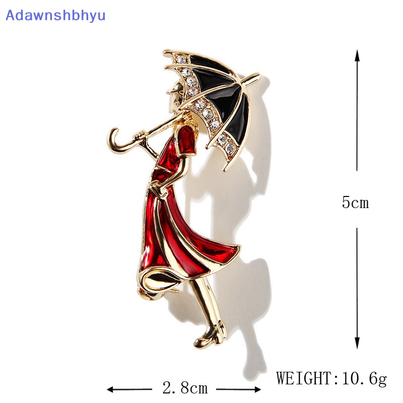 Adhyu Bros Lady Retro Elegan Akrilik Untuk Wanita Desainer Mengambil Payung Beauty Figure Brooch Pin Hadiah ID