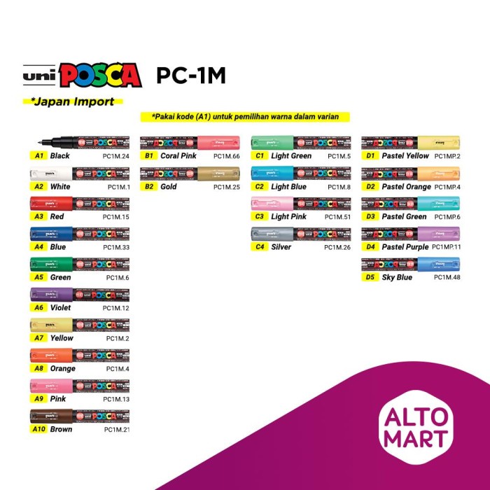 

UNI POSCA PC-1M Paint Marker Pen Extra Fine Point - A, 4