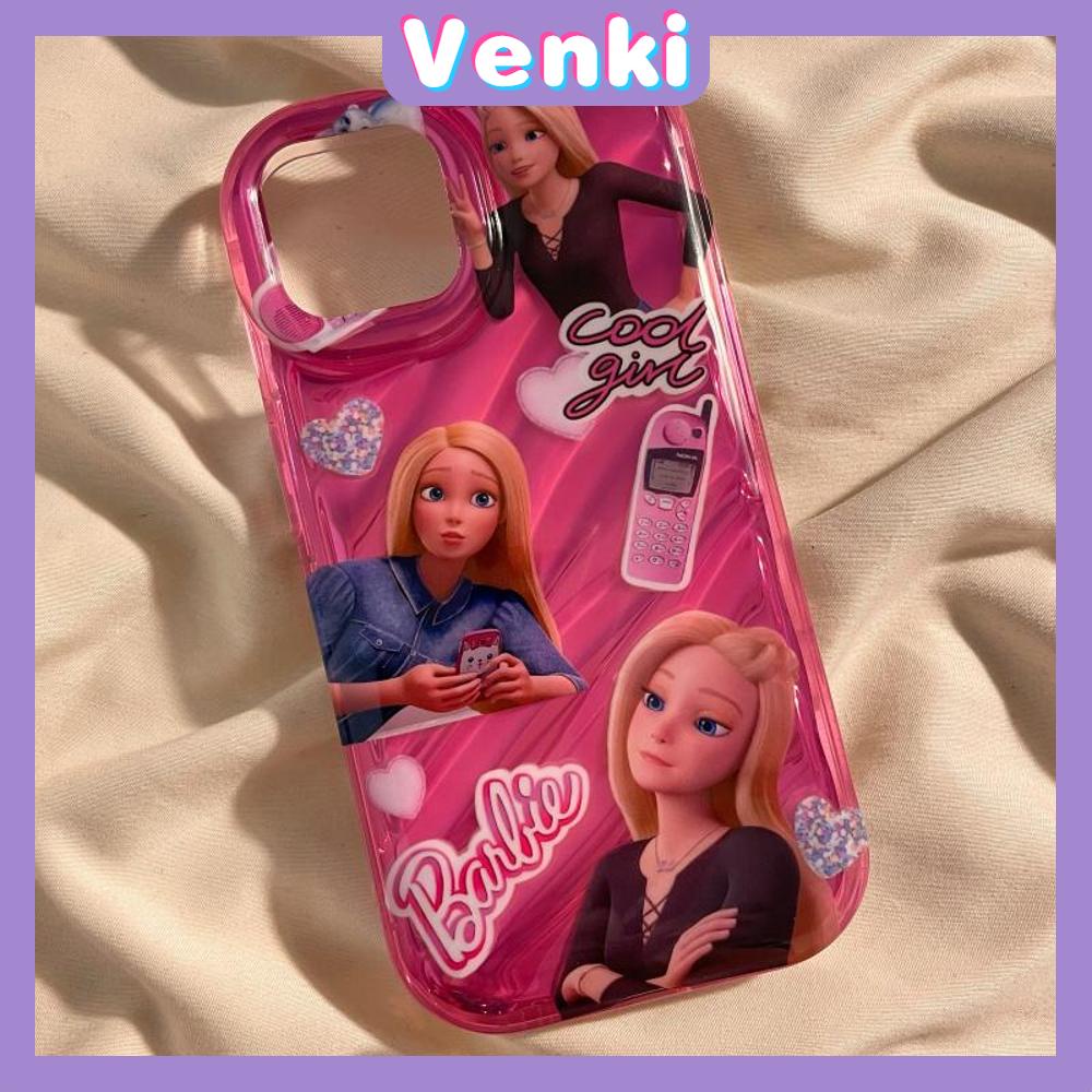 VENKI - Untuk iPhone 11 iPhone Case Laser Reflektif Bening Phone Case TPU Soft Shockproof Airbag Case Lucu Kartun Putri Kompatibel dengan iPhone 14 13 Pro max 12 Pro Max XR XS 7 8