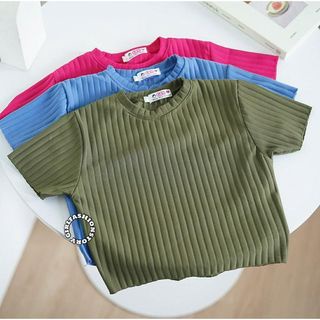 BEFAST - ZFS OOTD WANITA KAOS LITA / SIERA HORNET KNIT CROP TOP / Kaos Crop Wanita Terbaru / Pakaian Casual Remaja ABG / Tshirt Lengan pendek Polos / Fashion Kekinian Wanita Ala Style Korean / Kaos Terlaris