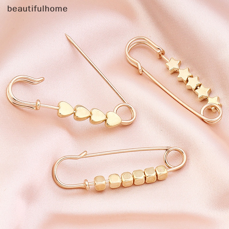 {beautifulhome} Pin Pinggang Rok Penyesuaian Adjustable Bros Emas Hati Bintang Tetap Pakaian Pinggang Celana Pinggang Mengubah Artefak Kecil.