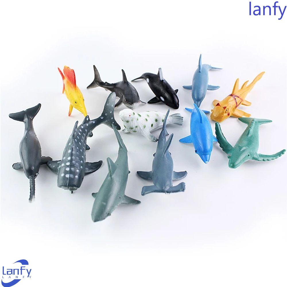 Lanfy Action Figure 24pcs/ Kognisi Banyak 6CM Hewan Laut Koleksi Mainan Model PVC