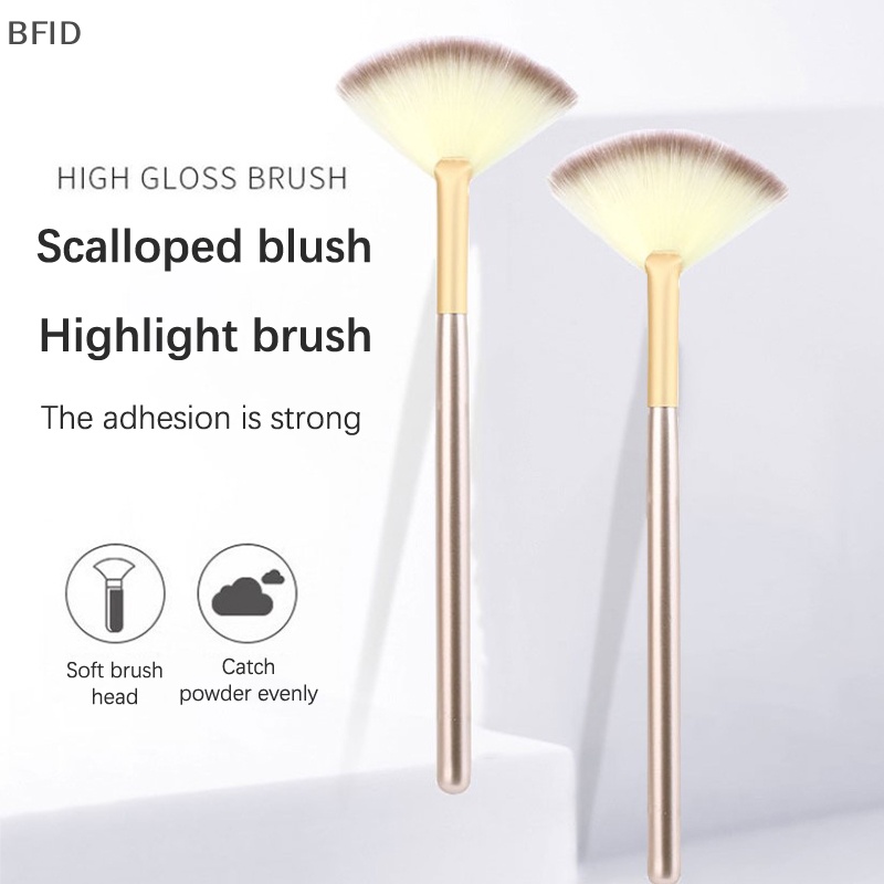 [BFID] 3pcs Fan Brushes Sikat Wajah Brush Makeup Lembut Aplikator Kosmetik [ID]