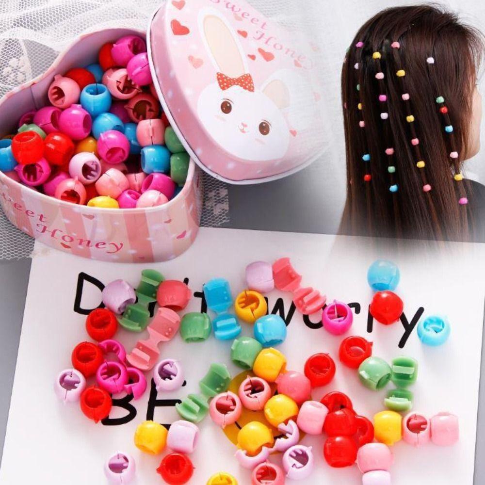 Needway 40pcs /set Mix Manik-Manik Rambut Warna-Warni Putri Manis Hollow Kepang Hiasan Kepala Alat styling Rambut Plastik Gadis Gesper Jepit Rambut Untuk Wanita