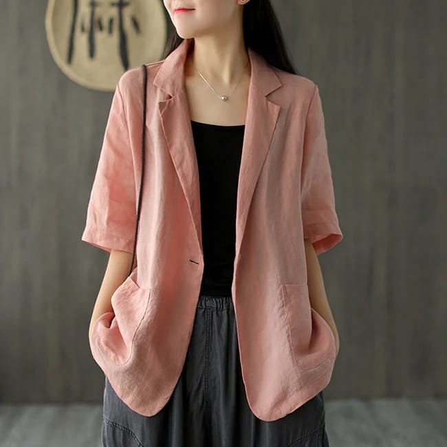 BLAZER WANITA KOREAN STYLE NARNIA BLASER LINEN OUTER JAPANESE STYLE TERBARU KEKINIAN HITS OOTD REMAJA CARDIGAN