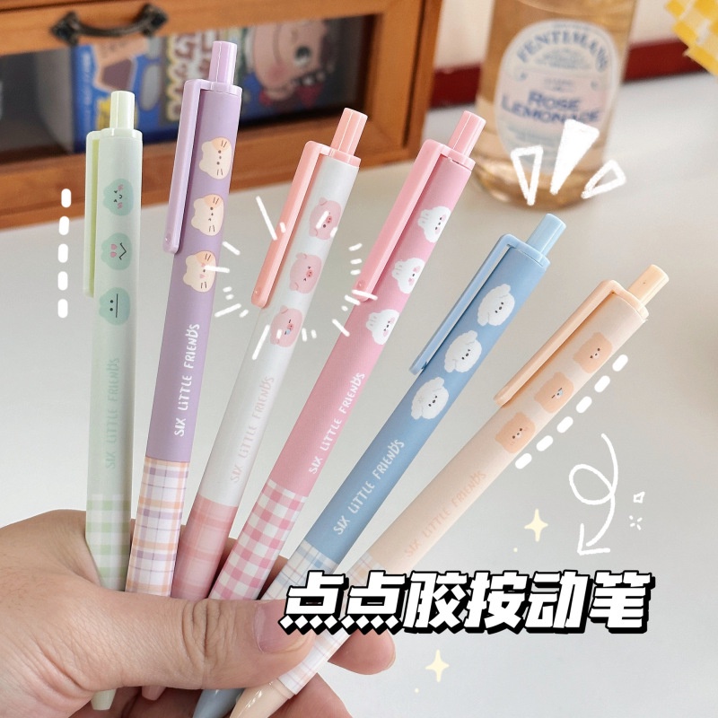 Gaya Korea Sederhana Lucu Press Pen Gel Ink Pen Hitam Tanda Tangan Pena Alat Tulis Kantor
