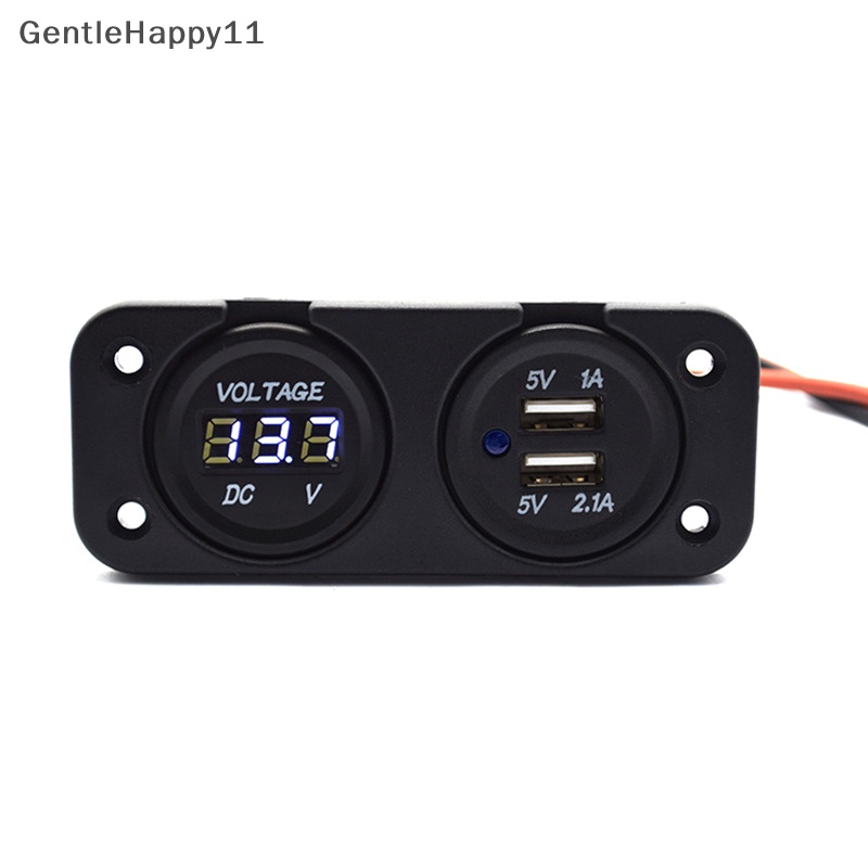 Gentlehappy DIY Car USB Charger Switch Voltmeter Moung Plat Stop Kontak Colokan Panel Holder Untuk Kapal Motor Truk id