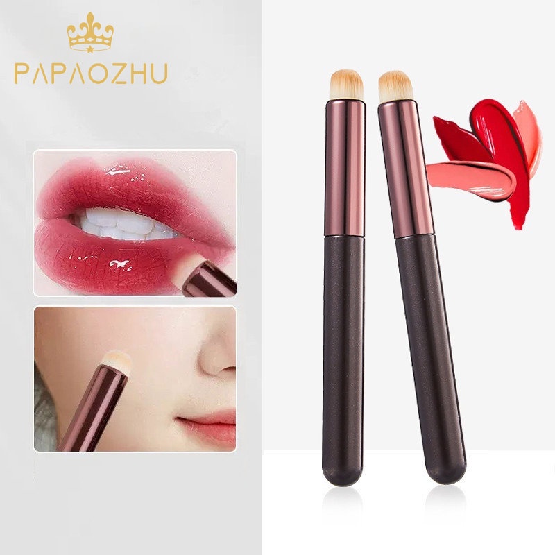 Papaozhu Trendy Ujung Bulat Lipstick Smudge Brush Foundation Concealer Brushes 3D Lip Brush Kosmetik Alat Makeup