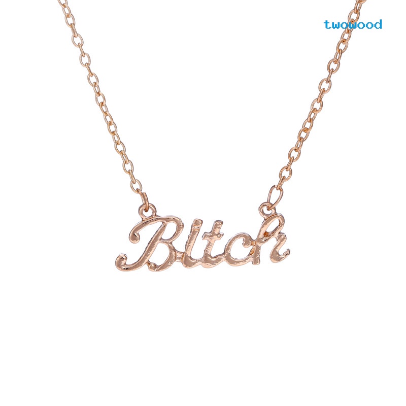 Twowood Hot selling Necklace Kalung Fashion Kalung Huruf Pendek Rantai Klavikula