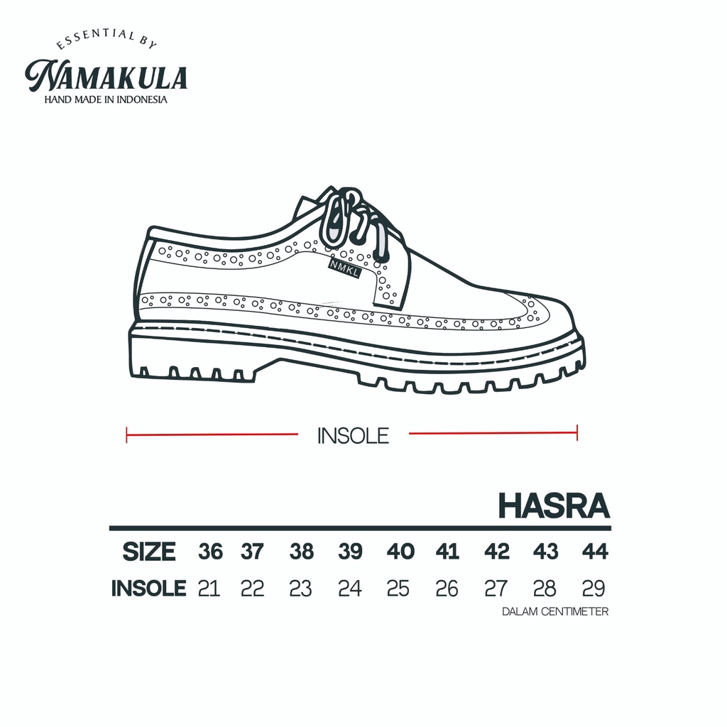 HASRA - Sepatu Kulit Boots Wingtip Hitam Putih Namakula