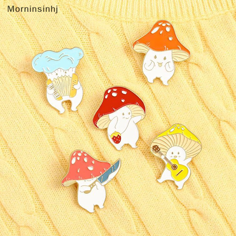 Mornin Fun Mushroom Enamel Pin Kreatif Fashion Bros Ransel Lencana Kerah Pin Hadiah id