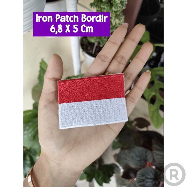 Bordir ( Tinggal Setrika ) Emblem Bordir Bendera Merah Putih Iron Patch Bordir Indonesia Patch Iron 