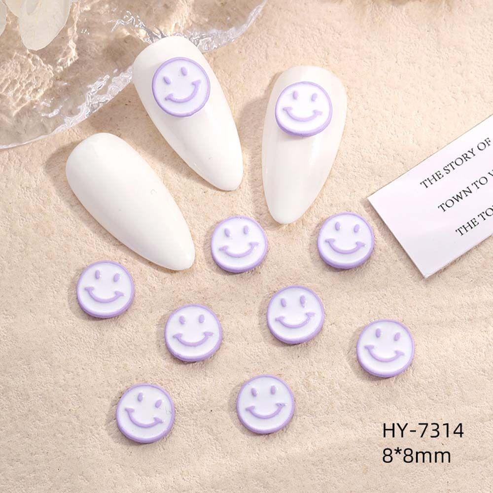Mxbeauty Hiasan Kuku Bahan Alloy Kartun Smiley Face Manicure Nail Perhiasan Untuk Wanita