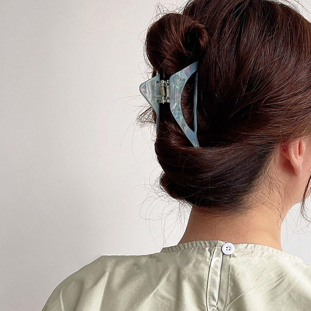 AUGUSTINA Hair Clip, Acetic Acid Hair Claw, Jepit Rambut Bentuk Geometri Asetat Segitiga Manis Untuk Gaya Korea