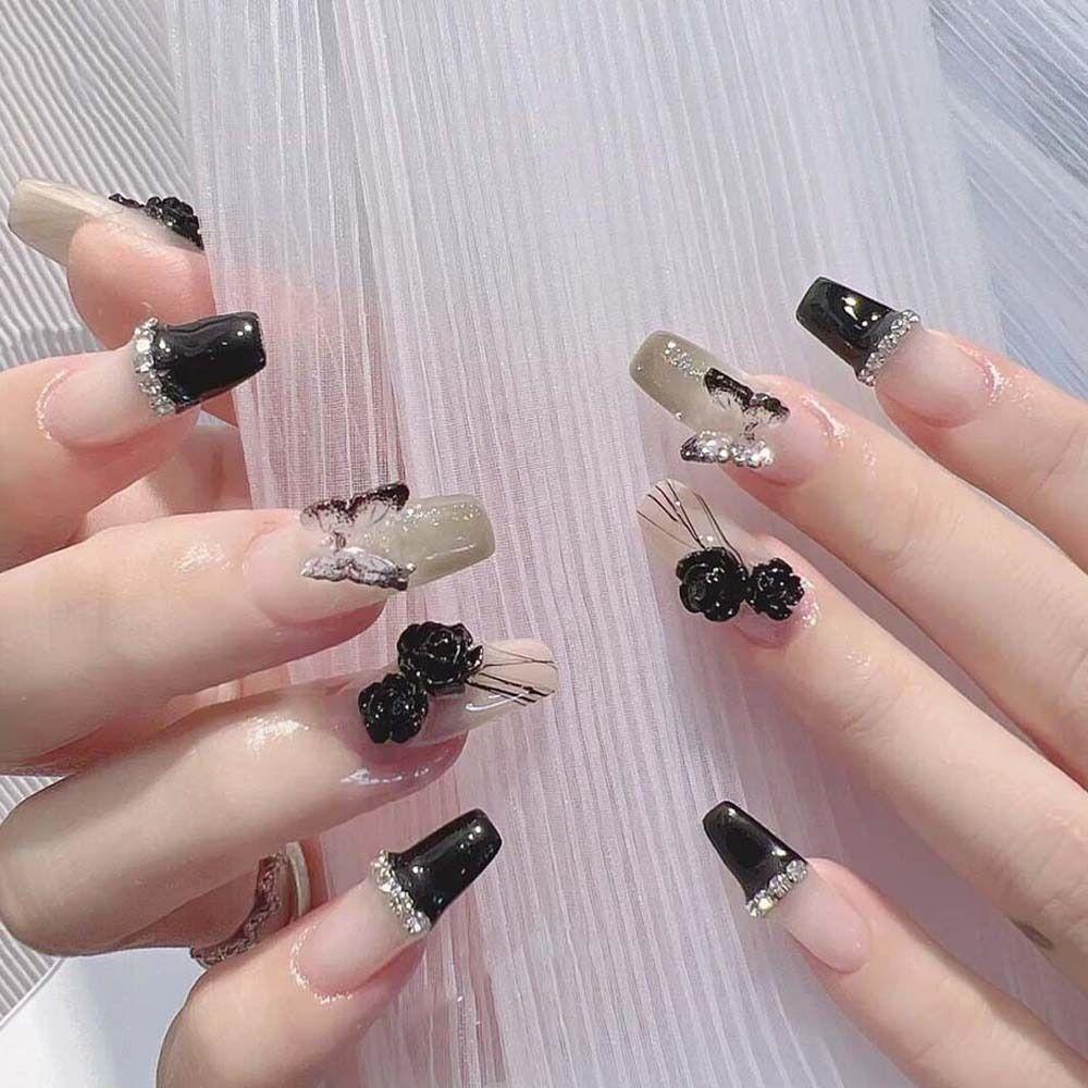 AUGUSTINA Agustina Dekorasi Kuku Gradual Hijau Jepang Halo Dyed Ink Gaya Manicure Nail Ornament Aksesoris Kuku Perhiasan Kuku Untuk Wanita