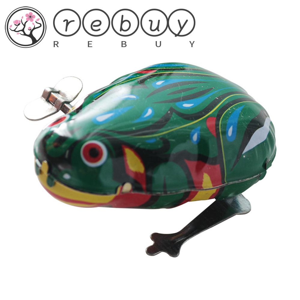 REBUY Rebuy Jumping Iron Frog Toy Mainan Edukasi Hadiah Klasik Mainan Anak Katak Wind Up Toy