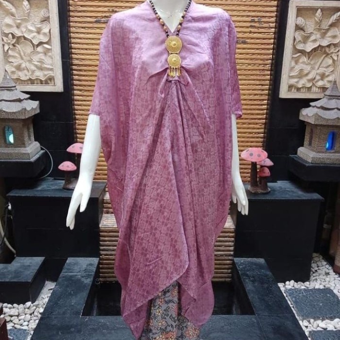 New Style Trend TUNIK Viscose Premium | Baju Kaftan wanita tunik viscose Polos - Lilac