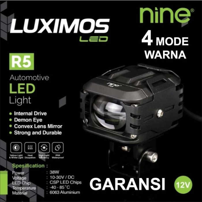 LAMPU TEMBAK MOTOR MOBIL R5 LUXIMOS PROJEKTOR LAMPU LUMINOS 38W