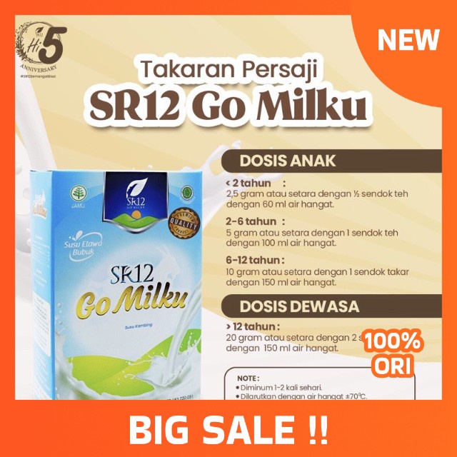 

GO MILKU SR12 SUSU KAMBING ETAWA HALAL BPOM 200 dan 600 Gram MENINGKATKAN KESEHATAN IMUN TUBUH MELANCARKAN ASI ASLI