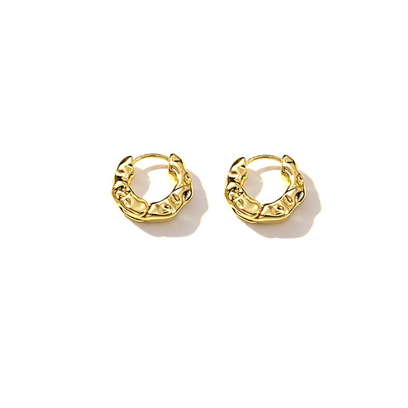 Anting Hoop Lingkaran Kecil Warna Emas Sederhana Lucu Untuk Wanita Perhiasan Geometris Metal Ear Loop Aksesoris Pesta
