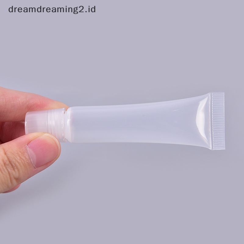(drea) 20pcs 8ml Tabung Bibir Kosong Lip Balm Makeup Lembut Pencet Bening Lip Gloss/
