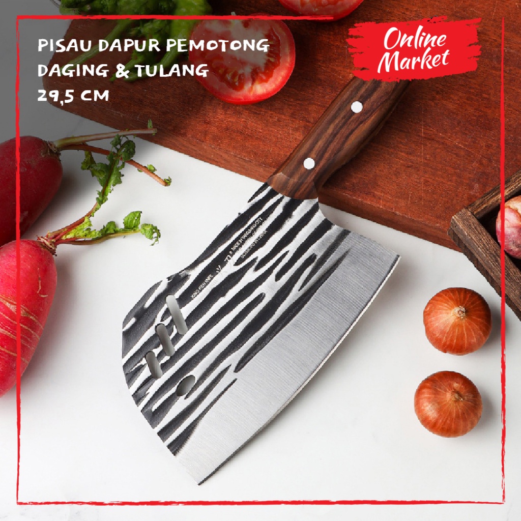 Pisau Dapur Multifungsi Pemotong Daging &amp; Tulang - Pisau Stainless Steel Tebal - Chopping Knife