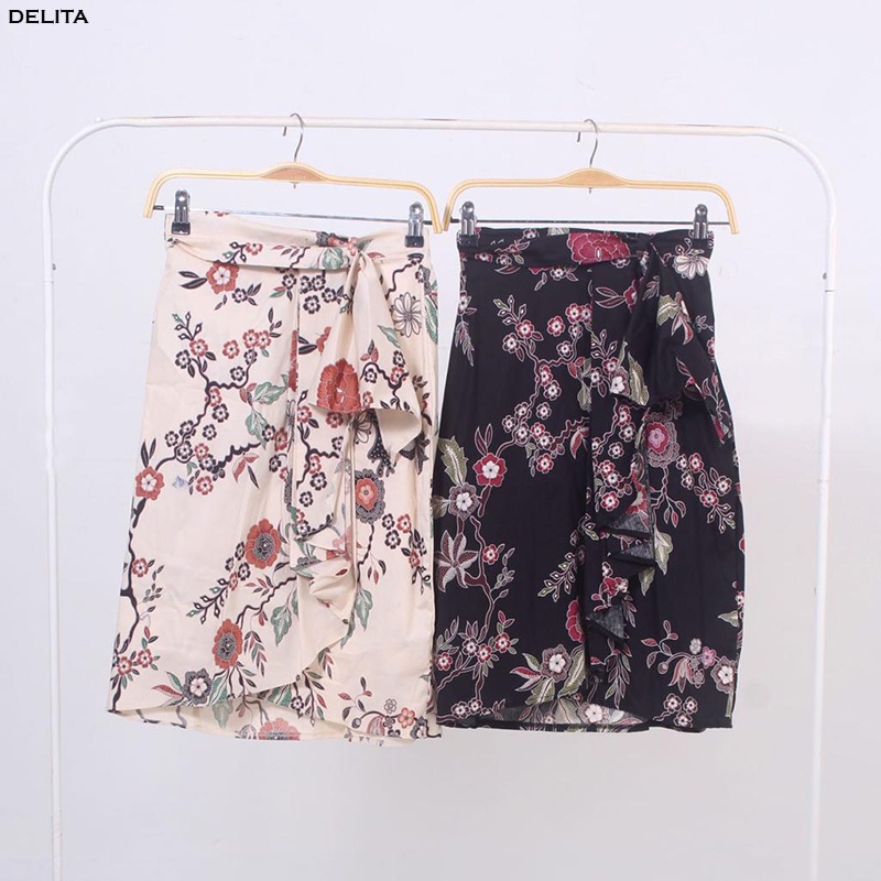 Evercloth Delita Rok Batik Wanita Selutut Bawahan Batik Rok Cewek