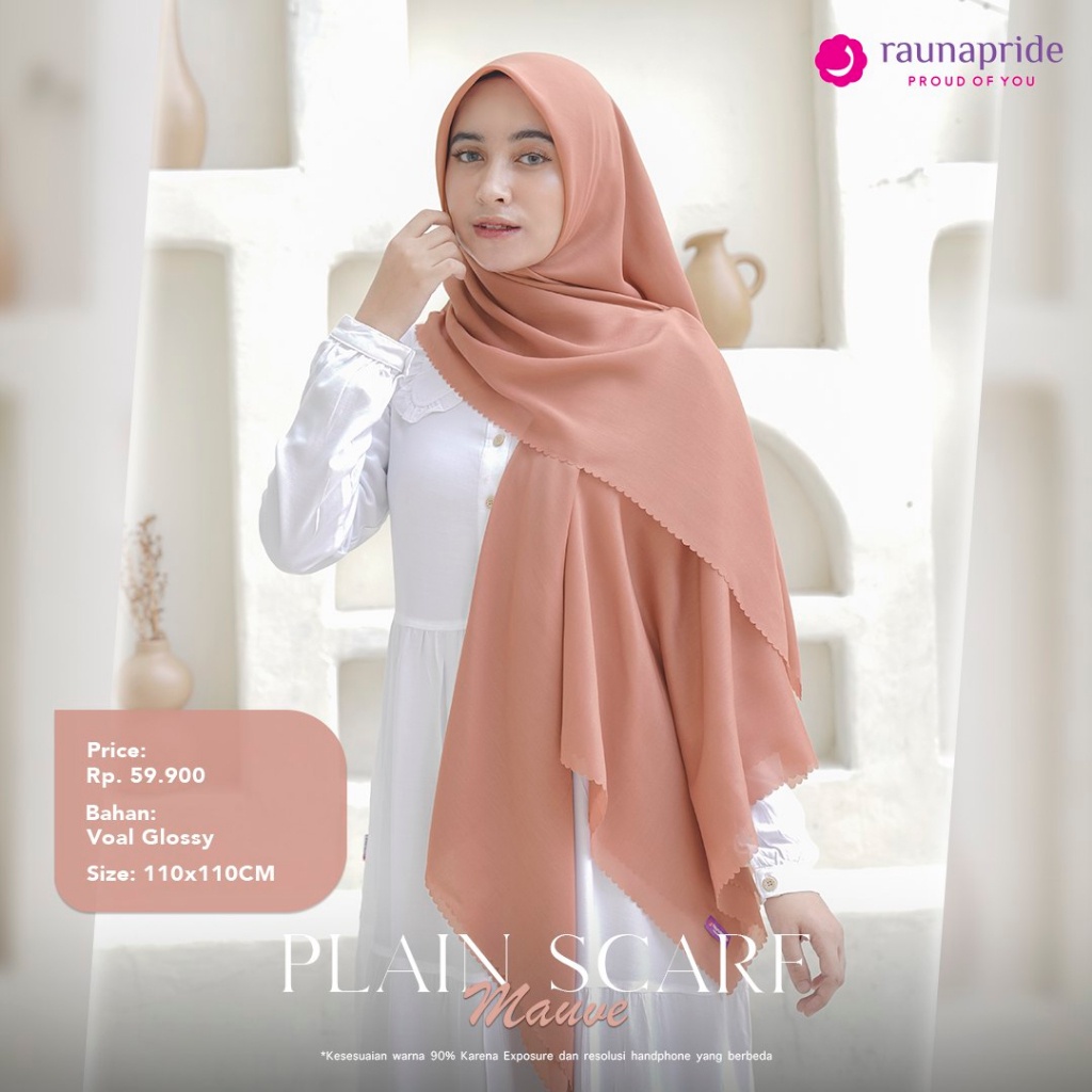 Hijab RAUNA Segiempat Voal / Plain Scarf / Fashion Muslim