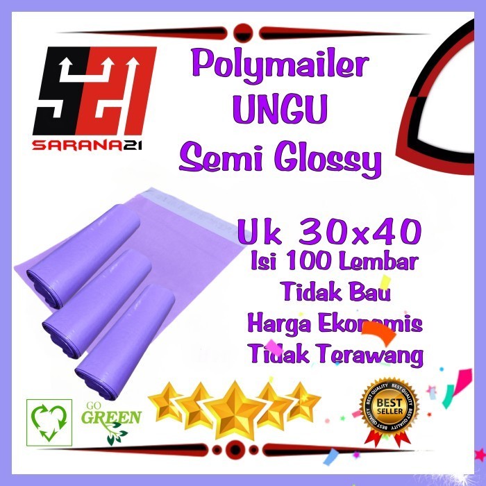 

Plastik Polymailer Semi Glossy 30x40 Ungu Isi 100 Lembar