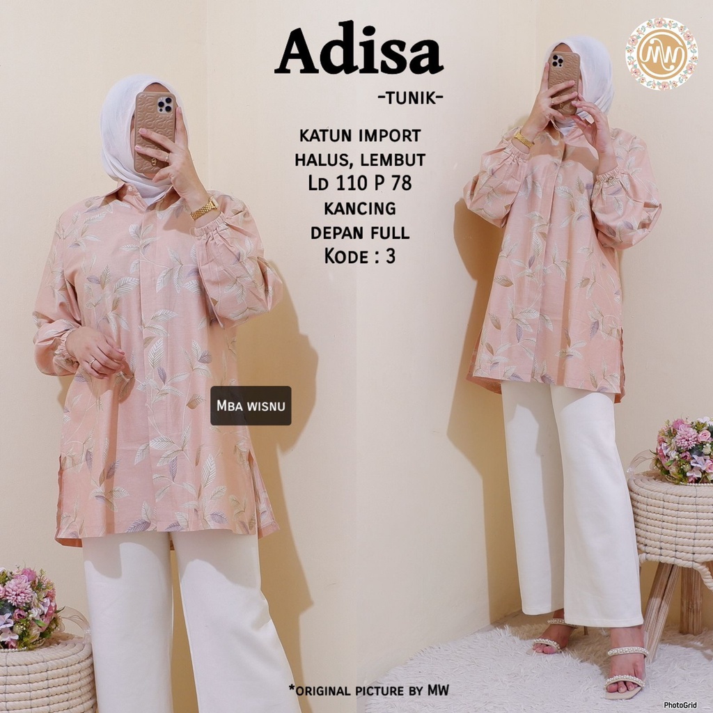 Pakaian Baju Busana Wanita ADISA TUNIK by MW 22/06 AS G87