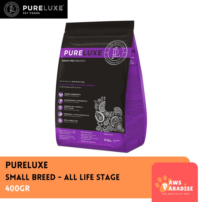 PURELUXE - Small Breed Dog 400GR / Holistic Grain Free Dog Food