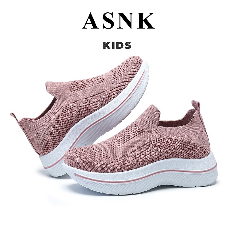 [GROSIR][COD] SEVEN_DAY SEPATU SLIP ON BAHAN RAJUT ANAK CEWEK COWOK USIA 2-8 THN WM2329 PINK