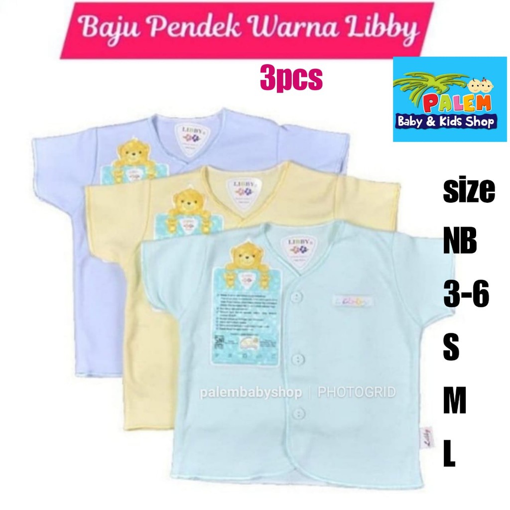 libby 3pcs atasan pendek kancing depan warna dan motif