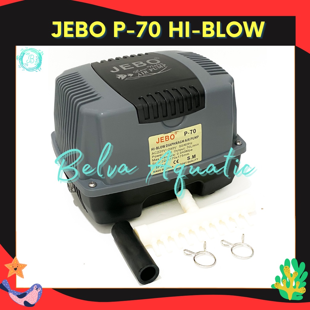 Jebo P-70 P70 Jebo P 70 Pompa Udara Aerator Hi-Flow Air Pump Blower Pompa Aquarium Kolam