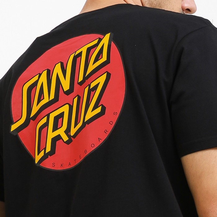 Santa Cruz Classic Dot Chest Black Tee