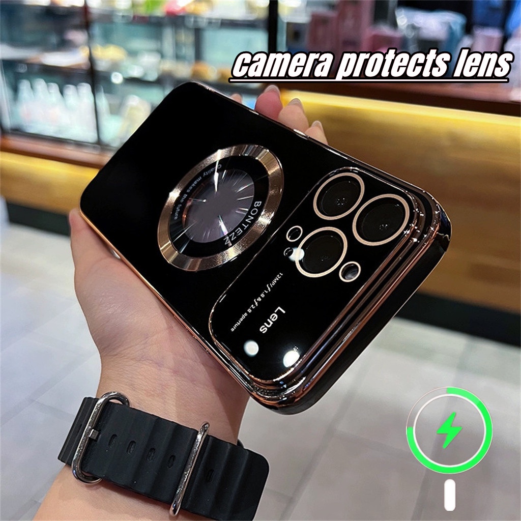 Kamera Perlindungan Lensa case iPhone 14 Pro Max Case12 13 Pro Max14 Plus Dengan Cincin Magnetik Logam Tertutup Penuh Perlindungan shockproof TPU Mewah soft case