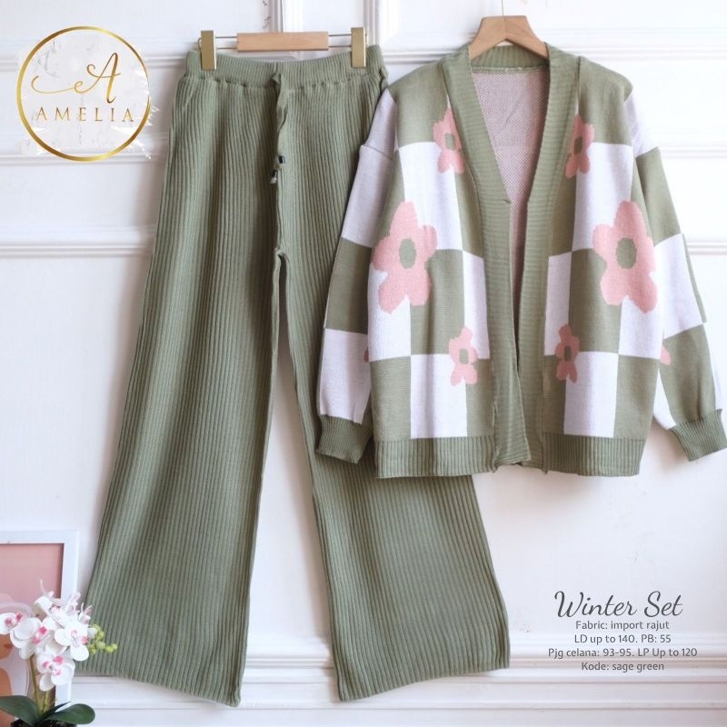 WINTER SET Celana ORI AMELIA | Setelan Rajut