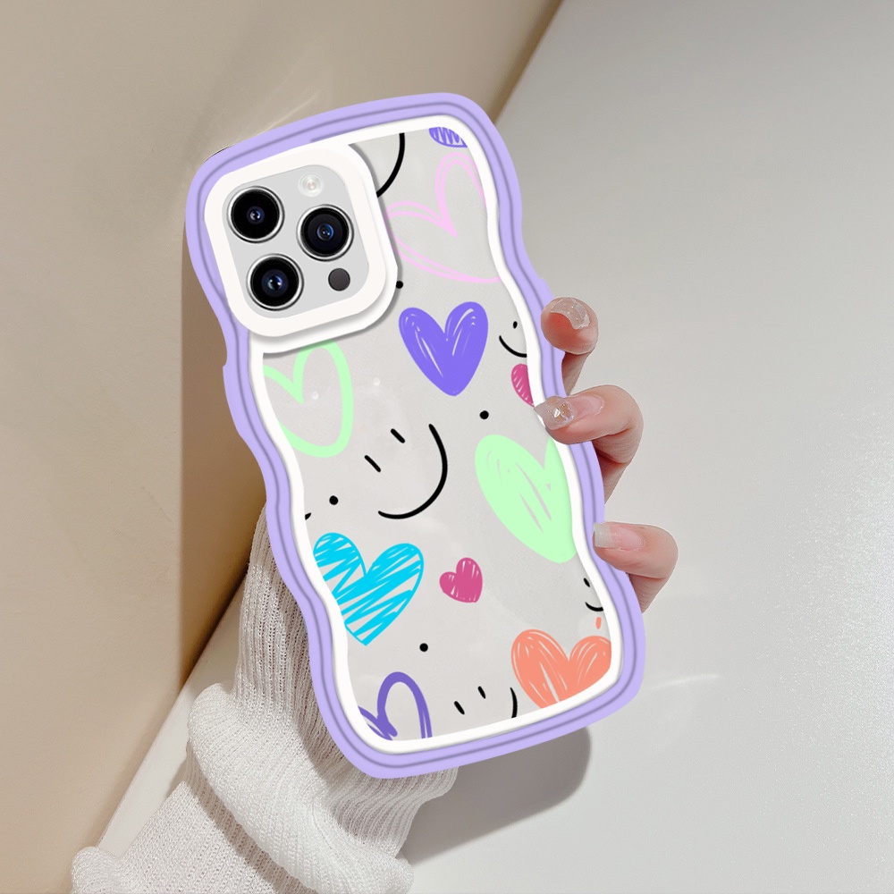 Case Realme C55 10 C30 C31 C33 C35 C30S C21Y C25Y C11 2021 C15 C25 C17 C12 C3 C2 8i 7i 5 5i 6i 7 Pro Narzo 50A Prime 20 Pro Bulu Dan Hati Wave Edge TPU Phone Cover