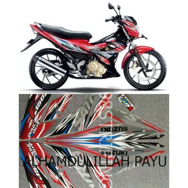 STIKER STRIPING LIS STANDAR ORI SATRIA F FU 150 MERAH TAHUN 2013 FL POLET