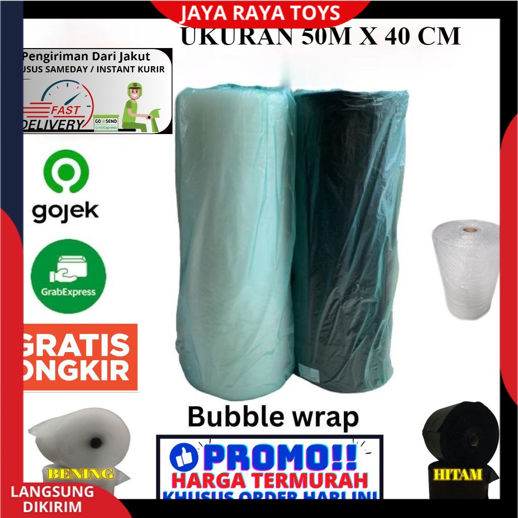 BUBBLE WRAP 50 METER x 40 CM (TEBAL) khusus kurir instant