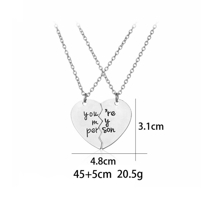 2pcs /Set Kalung Best Friends Liontin Rantai BFF Persahabatan