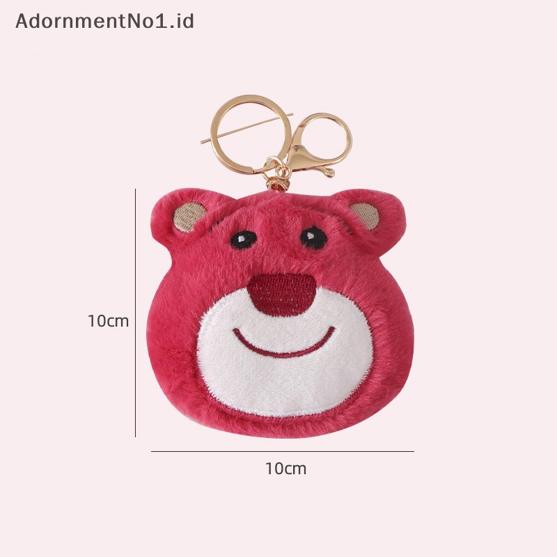 [AdornmentNo1] Disney Series boneka Plush mainan liontin lucu Strawberry beruang ornamen animasi turunan kartun ransel mobil gantungan kunci dekorasi