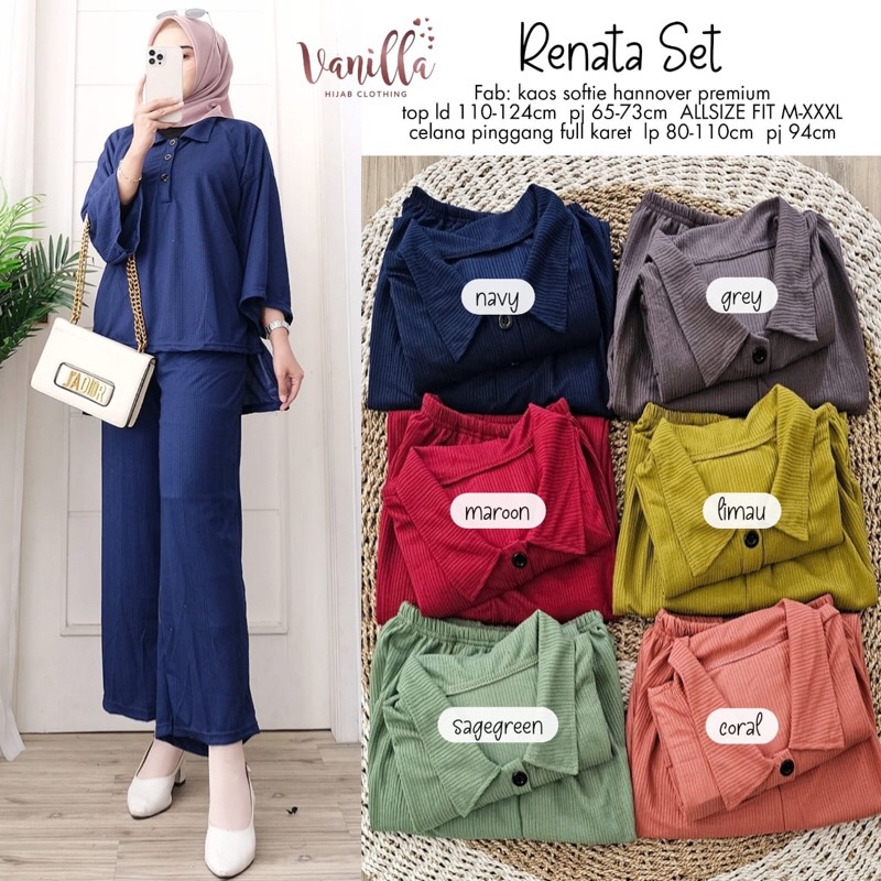 RENATA SET ORI VANILLA | Kaos Softie Hannover Premium