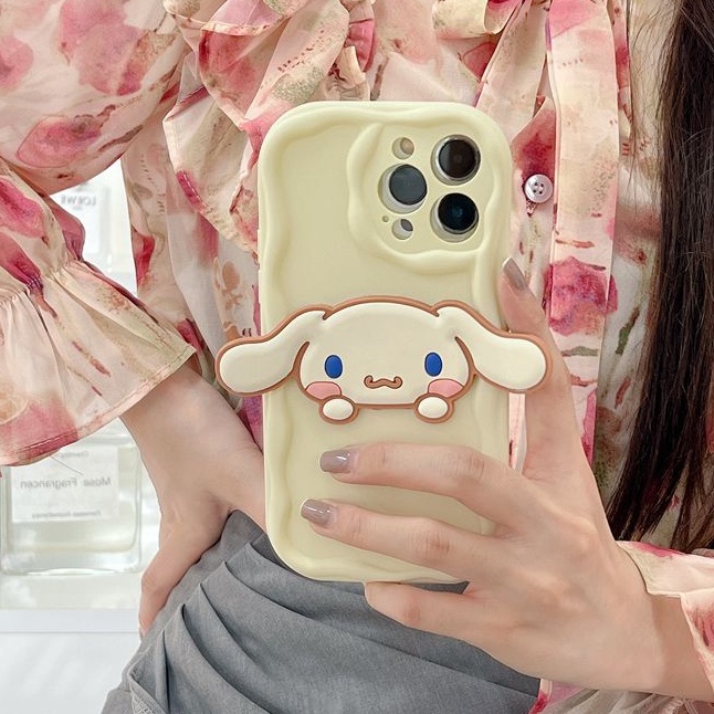 Macaron Yellow Wave Cinnamoroll Soft Silicon Case HP iP iPhone 6 6S 7 8 14 + Plus SE 2020 2022 X XS XR 11 12 13 Pro Max Girl Woman Casing