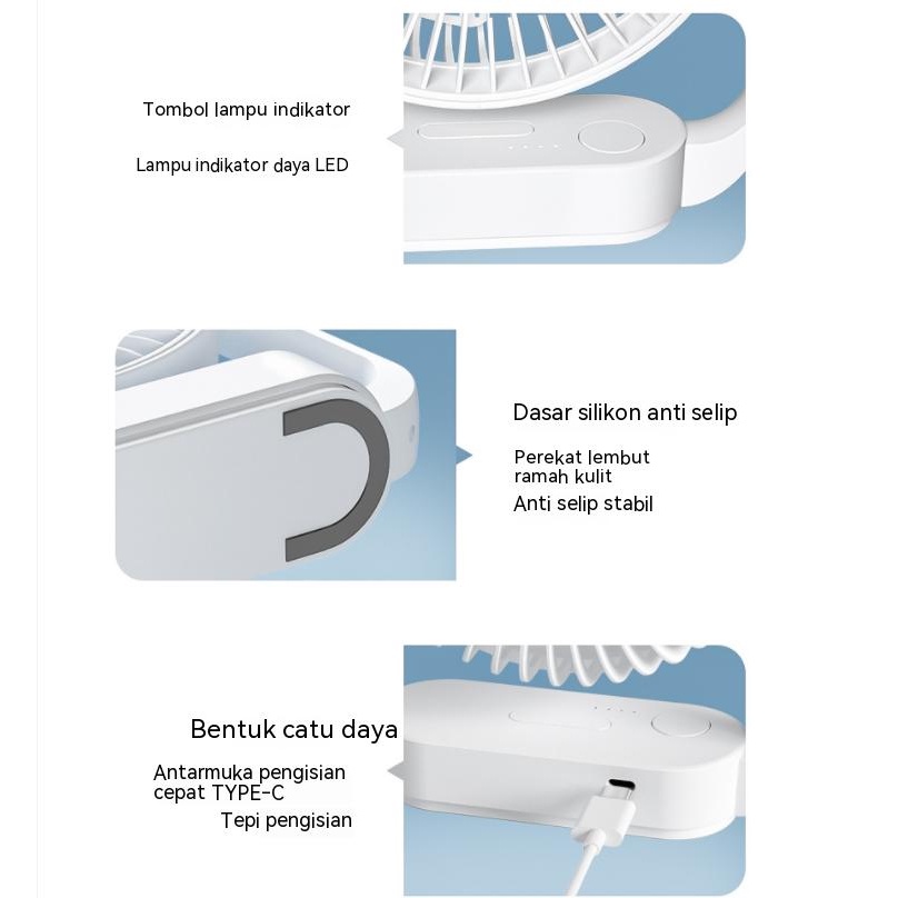 Portable Fan 4000mAh Rotateable Rechargeable Led Illuminated 4 gear Wind Speed 330° Degree Rotata